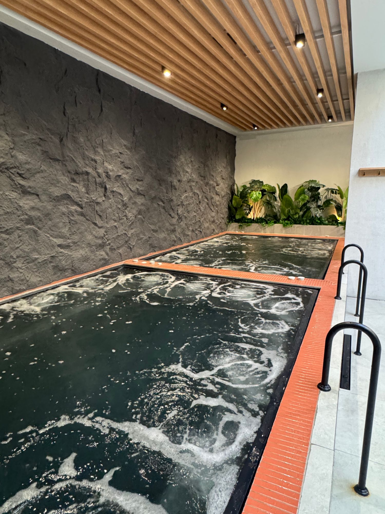 Cold bath and hot bath pools at The Ice Bath Club